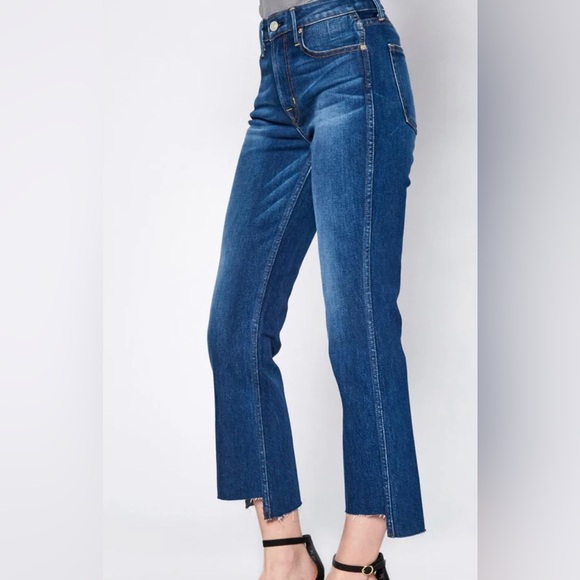 Noend Farrah kick flare raw edge medium wash jeans 31 - Picture 2 of 7